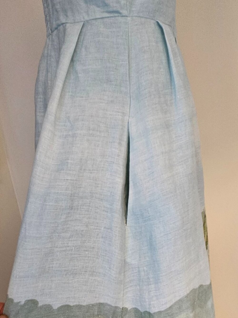 Calypso St. Barth blue 100% cotton maxi dress w/pockets, lined, US6/Euro36 NEW - Picture 7 of 13